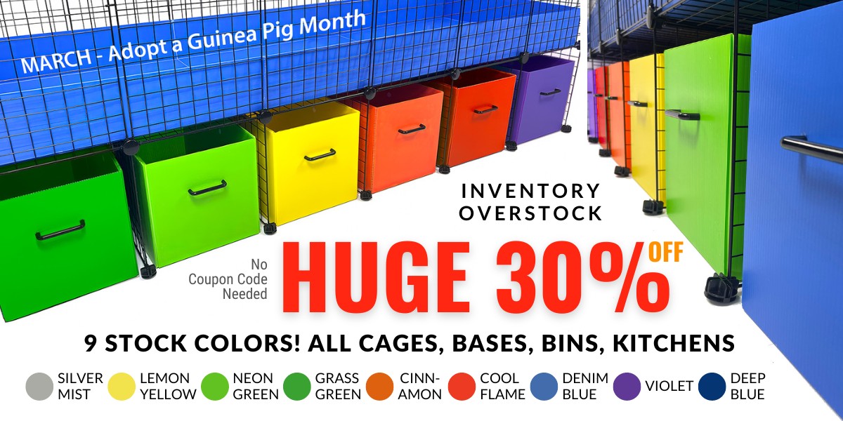 Cagetopia sale of 30% for Adopt a Guinea Pig Month of March