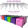 Jumbo C&C Cage Stand - Cagetopia - shown with bins