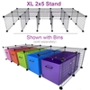 XL 2x5 Cagetopia C&C Guinea Pig Cage Stand, shown with bins