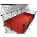 Cagetopia Large, 2x4 Grid C&C Cage, Covered, tented up in Red Coro and Black Grids
