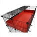 Cagetopia, Large Red 2x4 C&C Cage Covered, flipped partially open