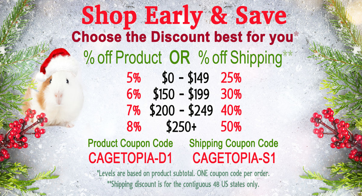 Early Shopper Discount for Cagetopia 2021 for C&C Guinea Pig Cages
