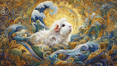 Aegean Curls Wallpaper art for guinea pigs