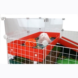 Pigture Windows for Guinea Pig Cages, shown on a patio