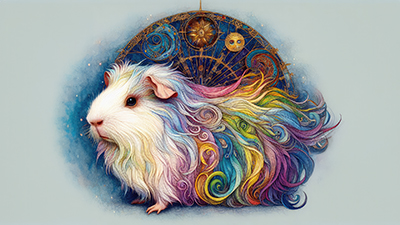 Spectrum Splendor Digital Guinea Pig Art Wallpaper